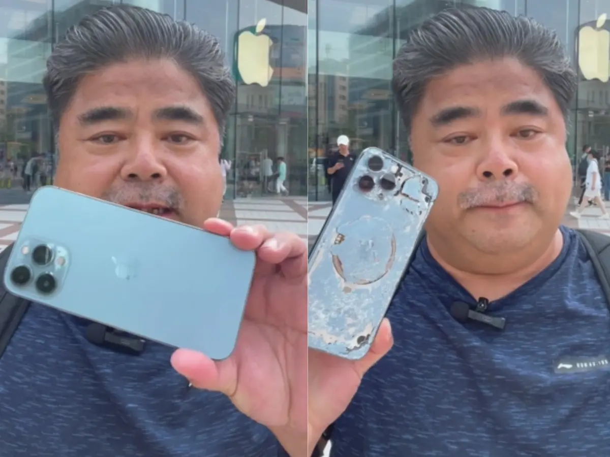 ▲演出新版陸劇《鹿鼎記》的56歲男星劉金不滿送修iPhone，被懷疑改機並收人民幣6960元維修費，比買支全新的iPhone 15還貴，氣得在蘋果專賣店前砸機。（圖／微博@演員劉金）