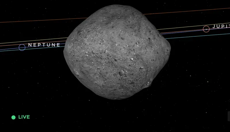 ▲NASA科學家計算，每6年就會經過地球1次的小行星101955「貝努」（Bennu），其路線可能會在2182年9月24日撞向地球。（圖／翻攝NASA官網）
