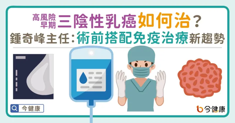 ▲高風險早期三陰性乳癌如何治？鍾奇峰主任：術前術前搭配免疫治療新趨勢