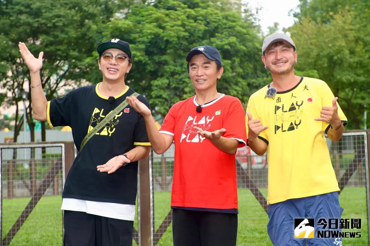 ▲吳宗憲（中）、KID（右）、坤達今出席《綜藝玩很大》入圍金鐘特別企劃記者會，開心之餘，吳宗憲爆料KID婚宴時間。（圖／記者陳明中攝）