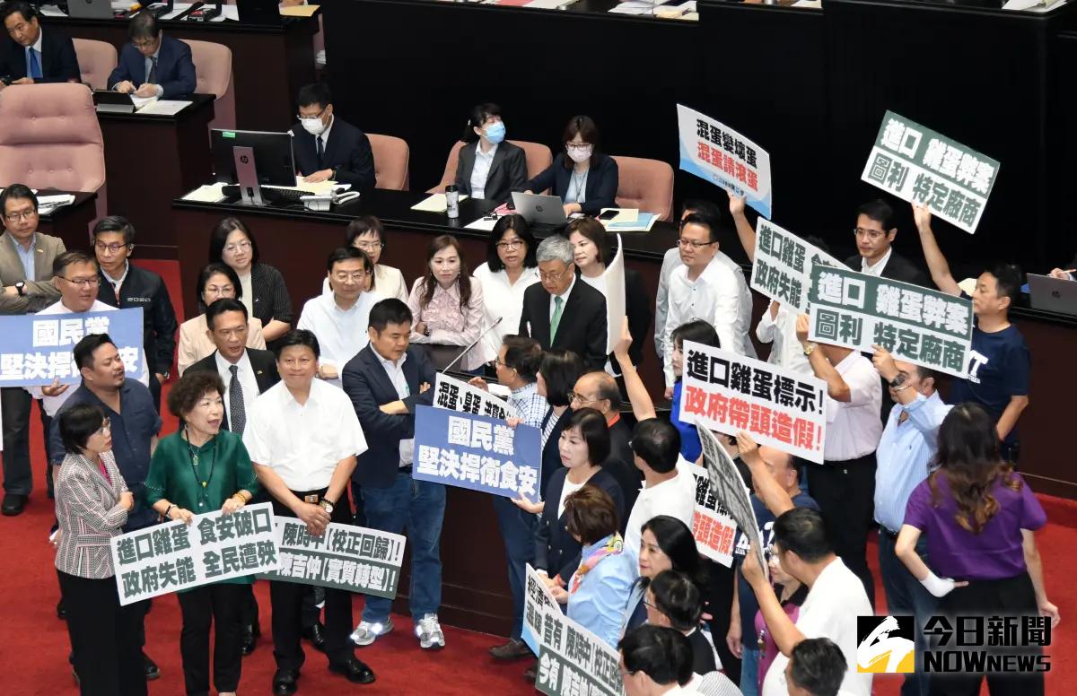 ▲行政院長陳建仁上台準備報告，國民黨立委進行杯葛，要求道歉。（圖／記者林調遜攝，2023.09.22）