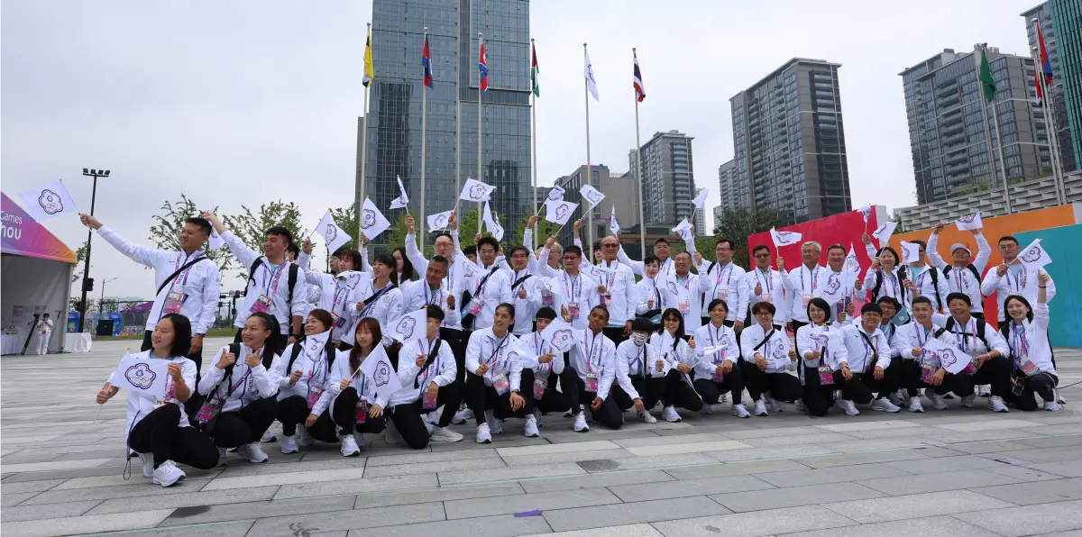 ▲杭州亞運已如火如荼地進行，9月23日進行開幕式，中華代表團被安排在第36順位進場，由王冠閎及羅嘉翎共同擔任掌旗官。（圖／中華奧會提供）