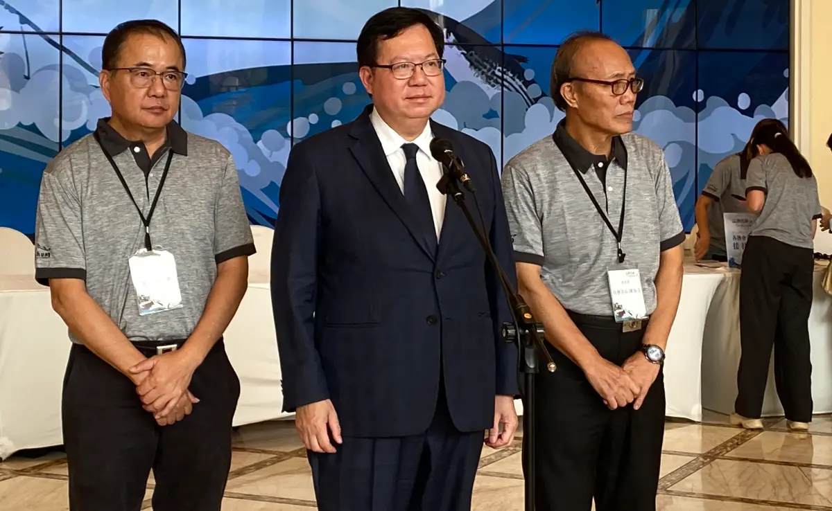 ▲鄭文燦到台中出席全國漁民節頒獎典禮。（圖／記者顏幸如攝，2023.09.22）