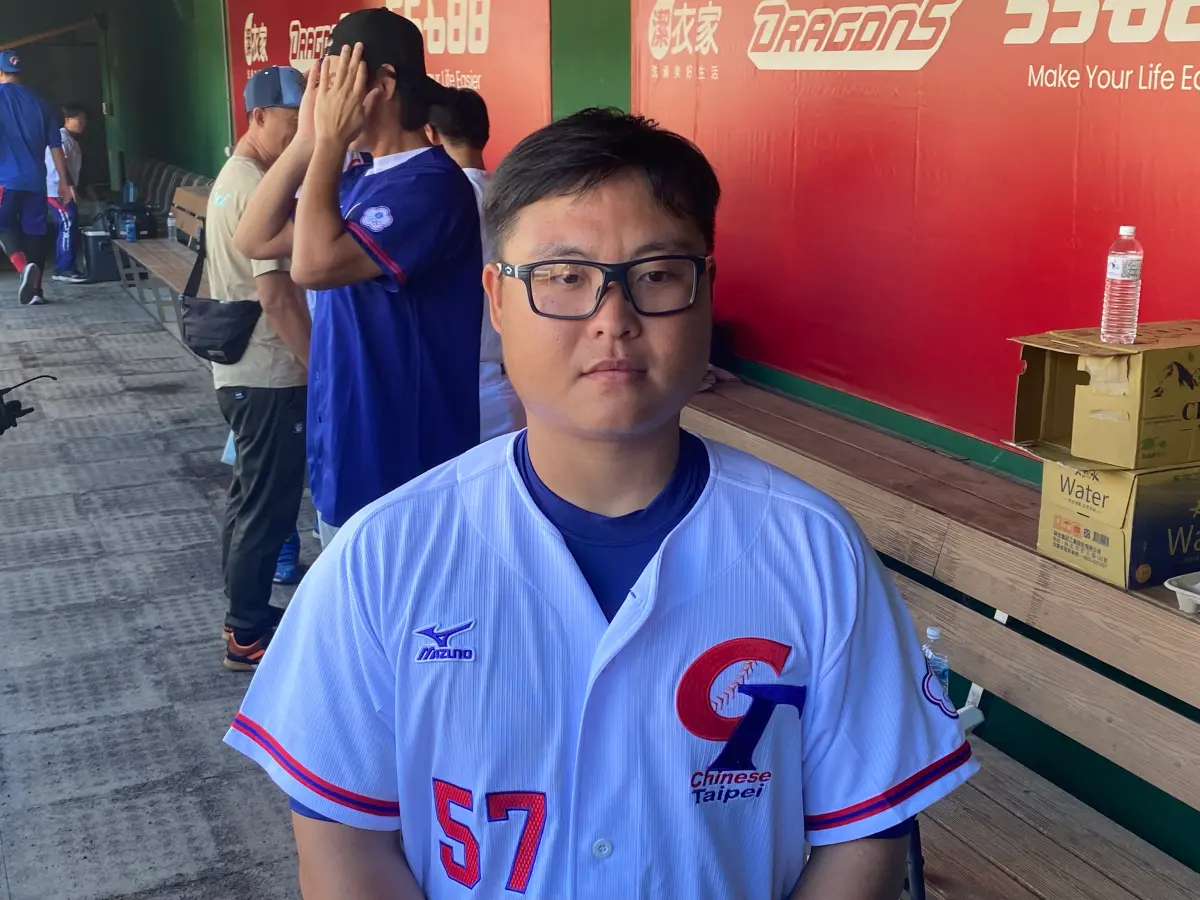 ▲合庫投手賴柏瑋首次入選中華隊，直呼感覺好不真實。（記者路皓惟攝）
