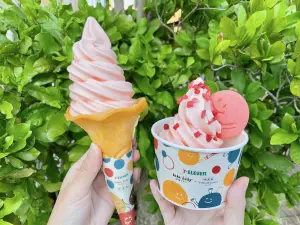 ▲7-11推出全新季節限定粉色系霜淇淋「蜜桃霜淇淋」。（圖／7-11提供）