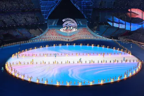 ▲亞運開幕式在杭州奥體中心體育場進行，這座場館可容納超過8萬人。（圖／特派記者葉政勳攝）