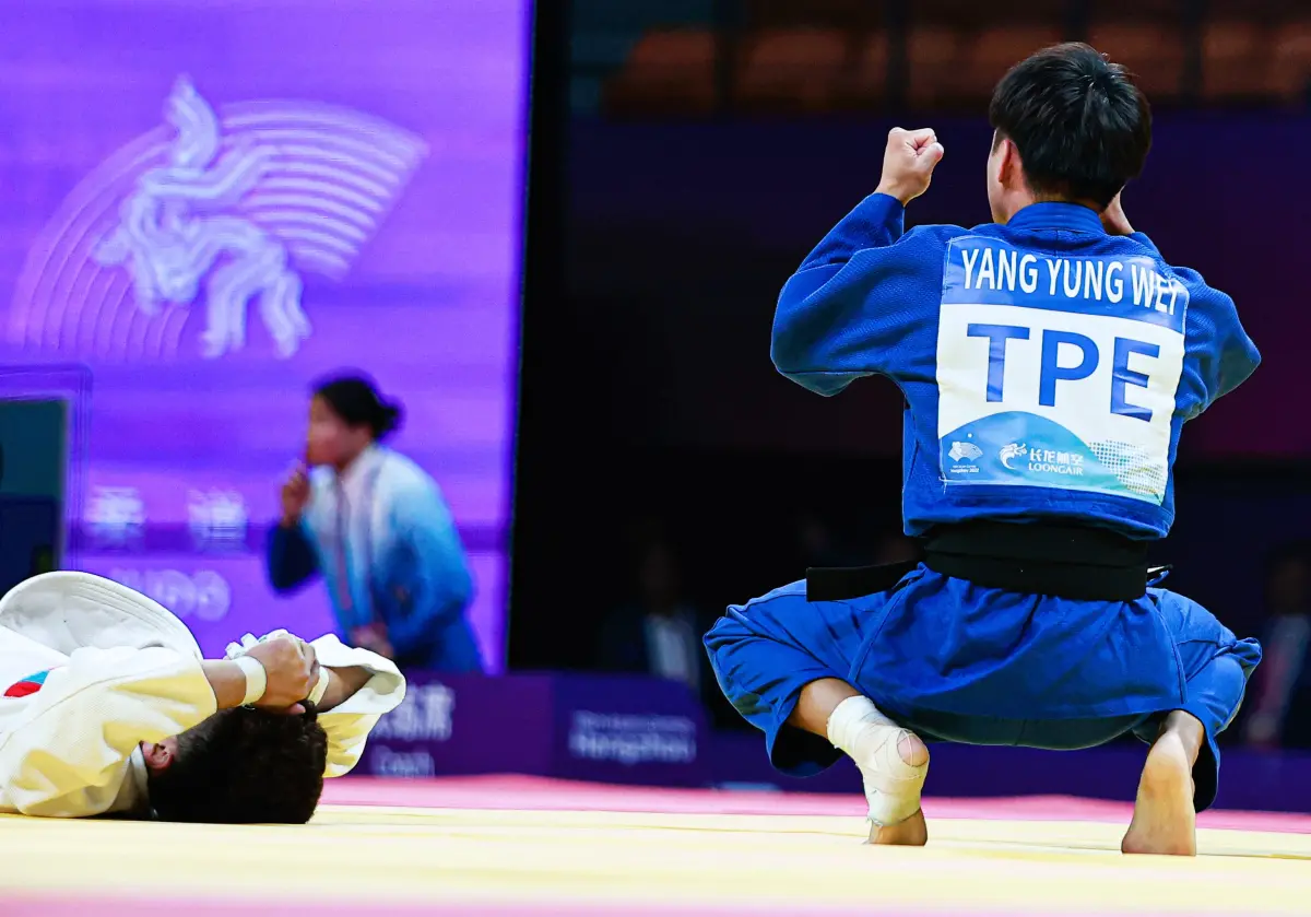 ▲柔道男神楊勇緯闖入杭州亞運男子60公斤級決賽，有機會挑戰生涯首面金牌。（圖／特派記者葉政勳攝）