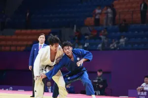 ▲柔道一哥楊勇緯在杭州亞運60公斤級拿下金牌,為台灣寫下歷史。(圖/特派記者葉政勳攝) ▲柔道一哥楊勇緯在杭州亞運60公斤級拿下金牌,為台灣寫下歷史。(圖/特派記者葉政勳攝)