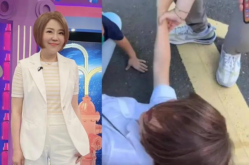 ▲于美人拜票不慎重摔倒地，引起外界關心，她向《NOWnews今日新聞》曝光內幕。（圖／翻攝于美人FB、孫腫來了IG）