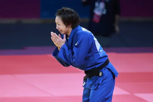▲連珍羚在柔道女子57公斤級成功打敗日本名將玉置桃,拿下生涯首面亞運金牌,也寫下台灣女子柔道亞運新歷史。(圖/特派記者葉政勳攝) ▲連珍羚在柔道女子57公斤級成功打敗日本名將玉置桃,拿下生涯首面亞運金牌,也寫下台灣女子柔道亞運新歷史。(圖/特派記者葉政勳攝)