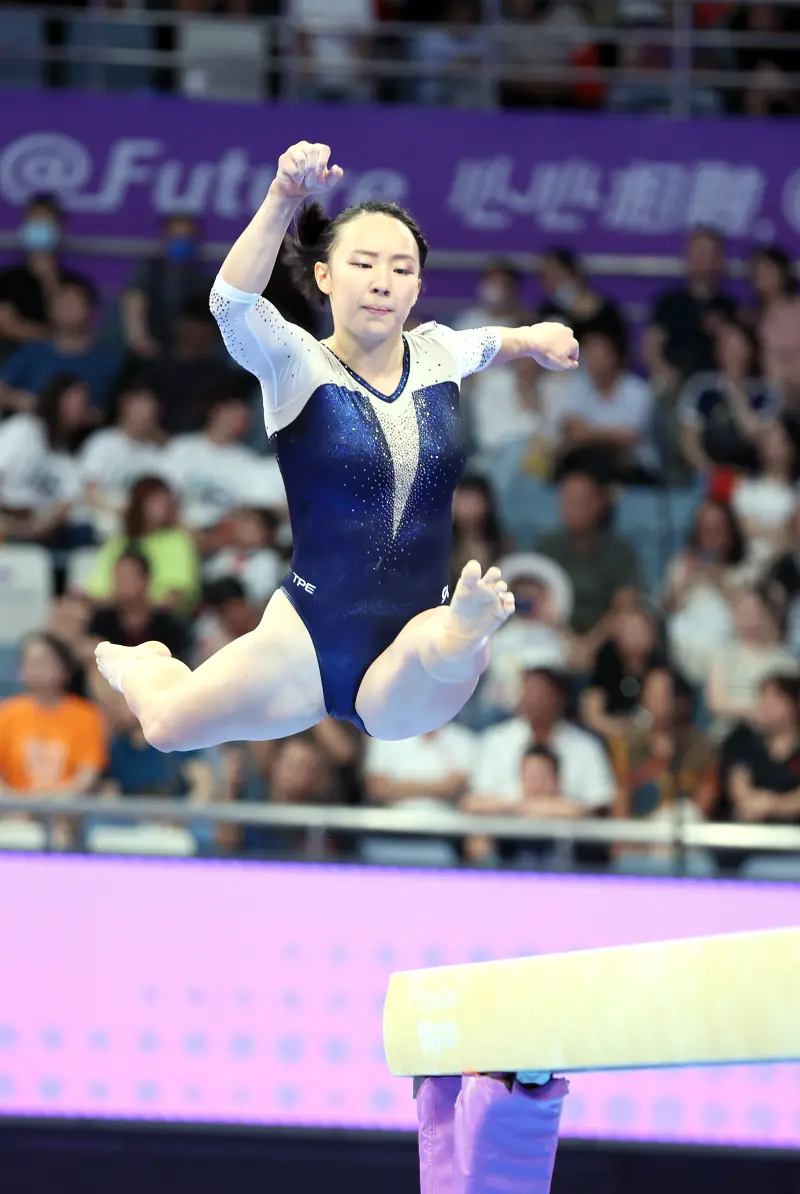 ▲ 東京奧運國手丁華恬今天在杭州亞運女子競技體操，以13.866分拿下平衡木資格賽第1名。（圖／中華奧會提供）