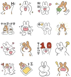 ▲LINE免費貼圖「LINE購物 夯話題 × 快樂肥兔」。(圖/取自LINE) ▲LINE免費貼圖「LINE購物 夯話題 × 快樂肥兔」。(圖/取自LINE)