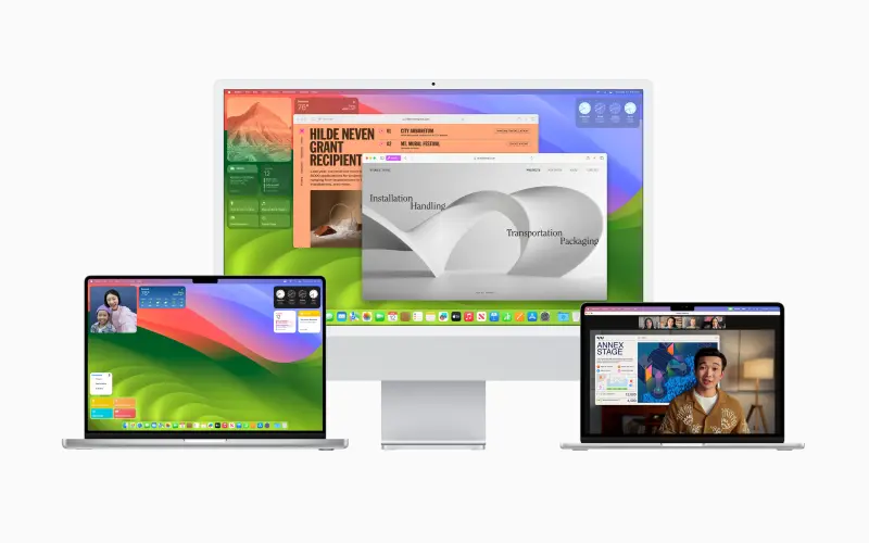 ▲macOS 14 Sonoma免費更新推出，加入桌面小工具、推出Safari與視訊會議重大更新。（圖／Apple）