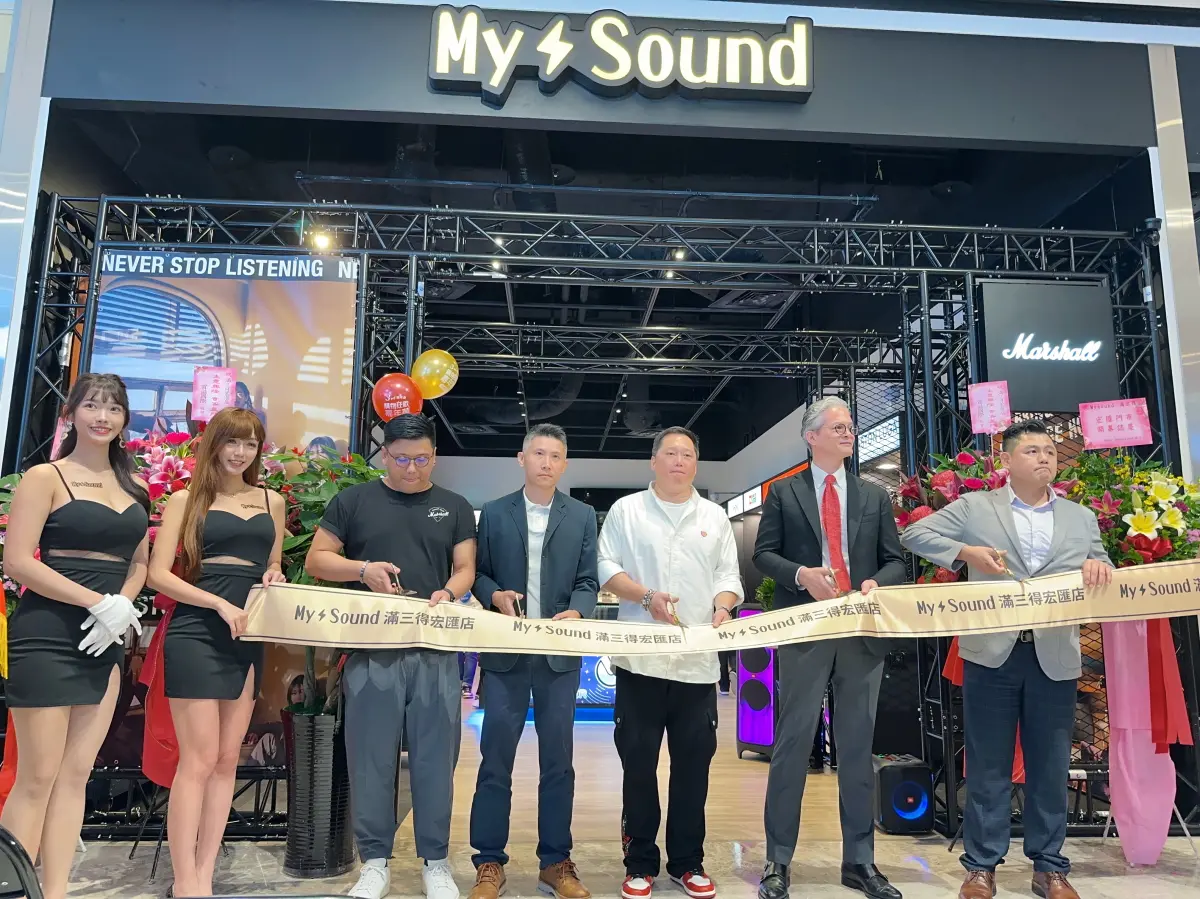▲滿三得My sound科技總經理林耕山表示，My sound宏匯店可說是躍進新北市的第一旗艦代表作，門市位於1樓，消費者可以在潮流與時尚的氛圍中，感受聲音及光源的融合。（圖／品牌提供）