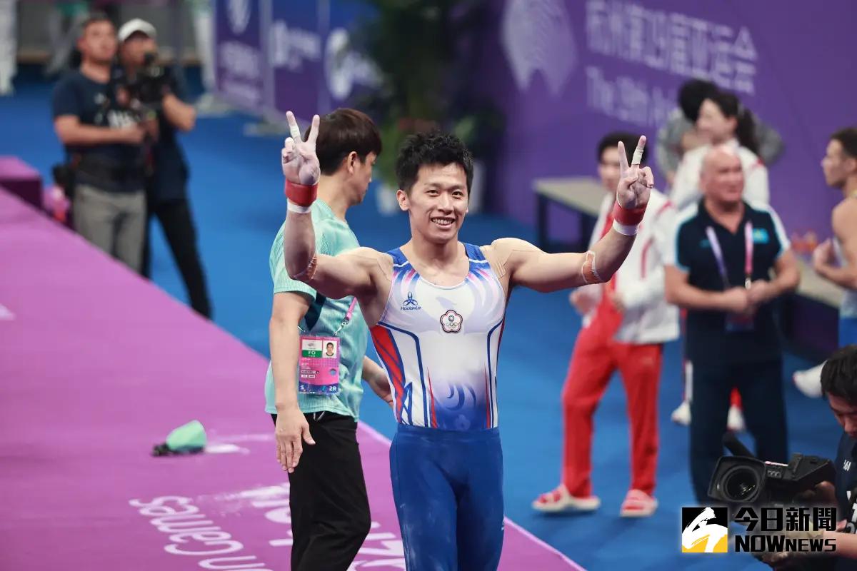 ▲中華體操選手李智凱在杭州亞運拿下男子鞍馬金牌，完成二連霸，寫下歷史新猷。（圖／特派記者葉政勳攝）