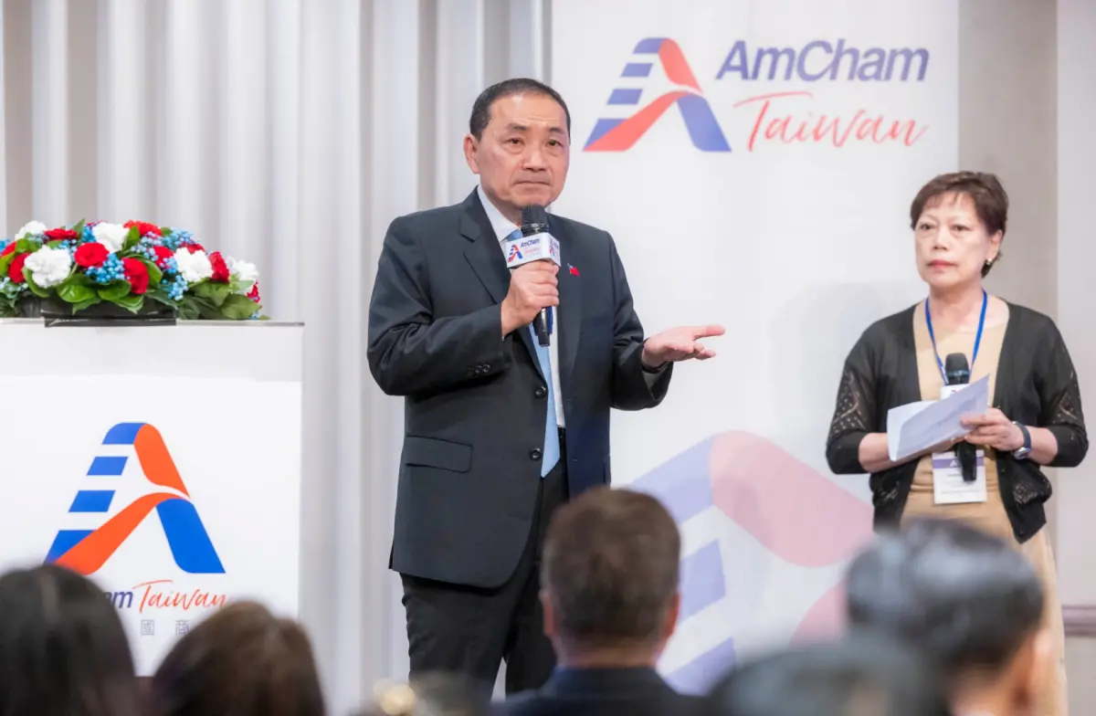 ▲侯友宜受邀台灣美國商會演講。（圖／侯友宜辦公室提供）