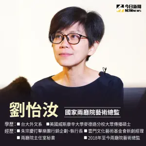 兩廳院劉怡汝個人檔案 ▲國家兩廳院藝術總監劉怡汝個人檔案。(圖/NOWnews製)
