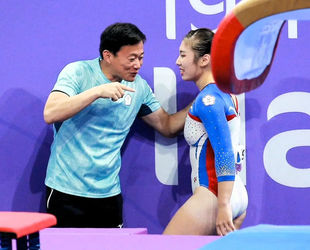 ▲台灣體操女將吳幸芬在亞運女子跳馬決賽，兩跳總和12.616分，以第五名作收，寫下個人最佳成績。（圖／特派記者葉政勳攝）