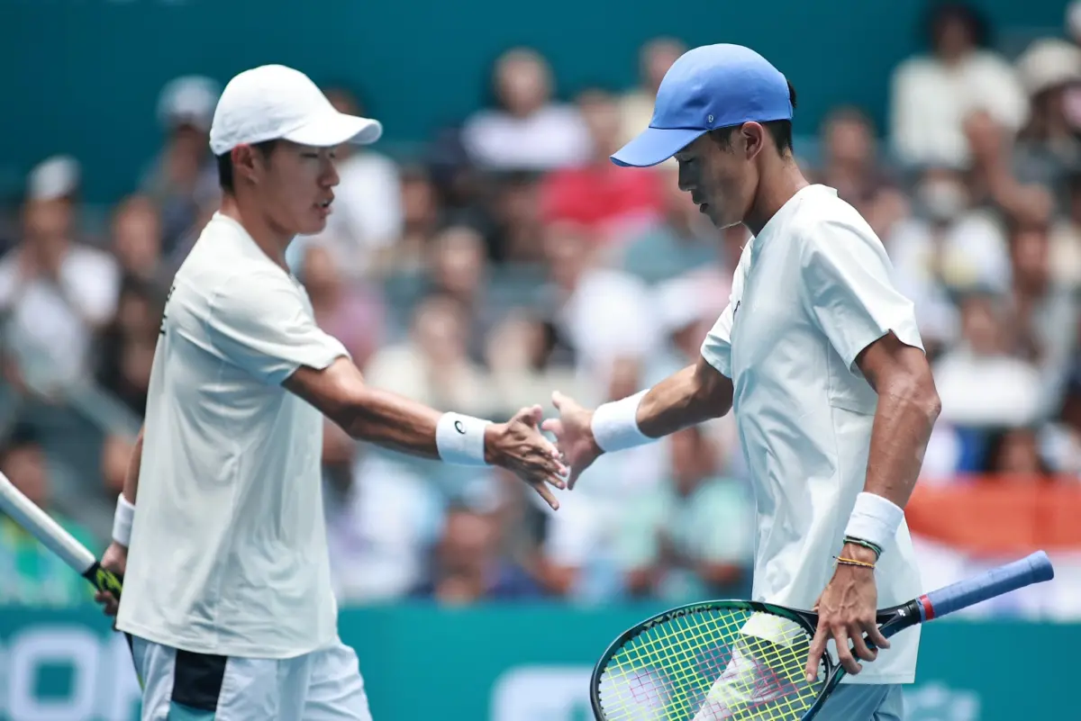 ▲中華隊「老少配」莊吉生和許育修聯手拿下金牌。（圖／特派記者葉政勳攝）