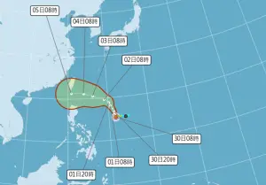 ▲以目前小犬颱風的預估路徑來看，氣象署認為發布海警機率較高，陸警也無法排除。（圖／翻攝中央氣象署官網）