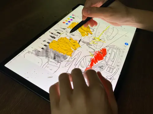三星Galaxy Tab S9+平板。(圖/記者周淑萍攝) ▲三星Galaxy Tab S9+平板。(圖/記者周淑萍攝)