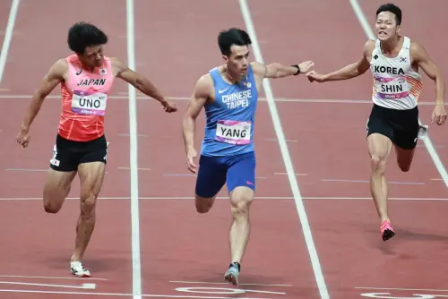 ▲「台灣最速男」楊俊瀚在準決賽跑出20秒67的成績，晉級決賽。（圖/特派記者葉政勳攝）