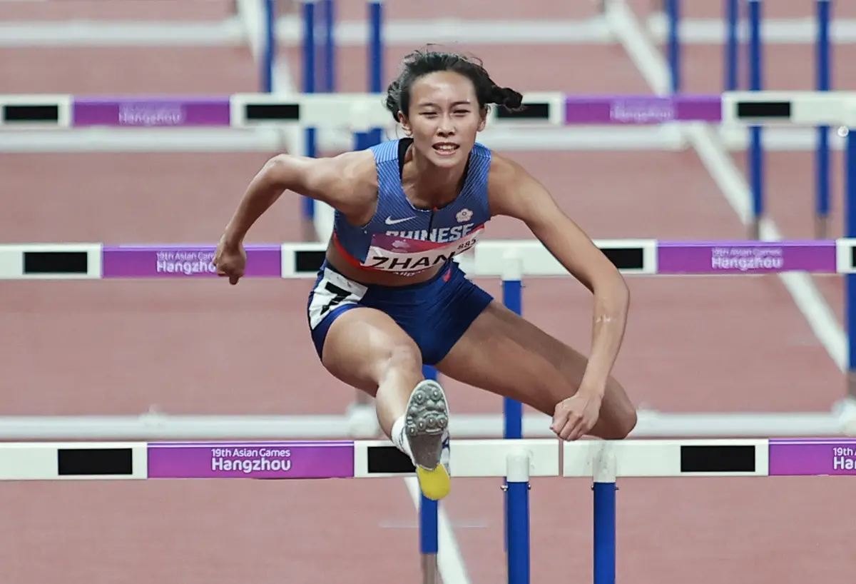 ▲中華「跨欄正妹」張博雅則以13秒31排名第4，與頒獎台擦肩而過。（特派記者葉政勳攝）