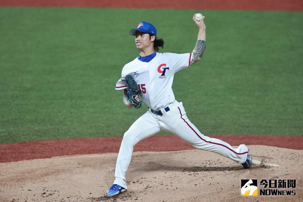 ▲杭州亞運中華隊先發投手林昱珉對戰韓國隊。（圖／特派記者葉政勳攝）