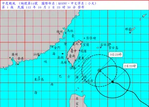 小犬颱風海警發布！首波警戒區域出爐　週四上午高機率登陸台東
