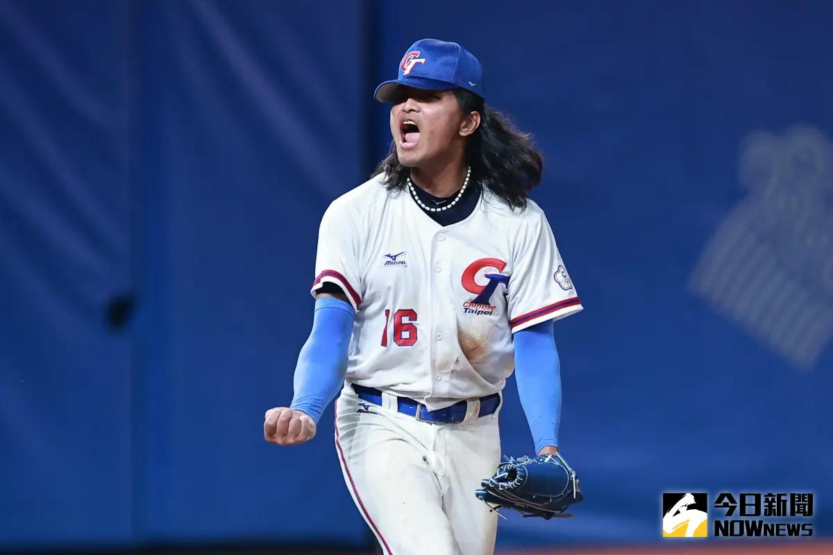 ▲杭州亞運中華成棒隊擊敗韓國隊，持續往奪金之路邁進，劉致榮擔任守護神，但球速顯示只有142公里，不太合理。（圖／特派記者葉政勳攝）