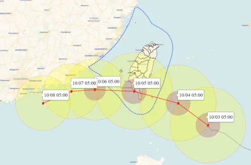 ▲小犬颱風路徑預測大致已經確定，預計週三至週四之間登陸。（圖/彭啟明臉書）