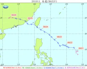 ▲台灣3年多無颱風登陸記錄前，最後一顆登陸台灣的「白鹿」也是以路徑4的路線侵台。（圖／翻攝中央氣象署官網）