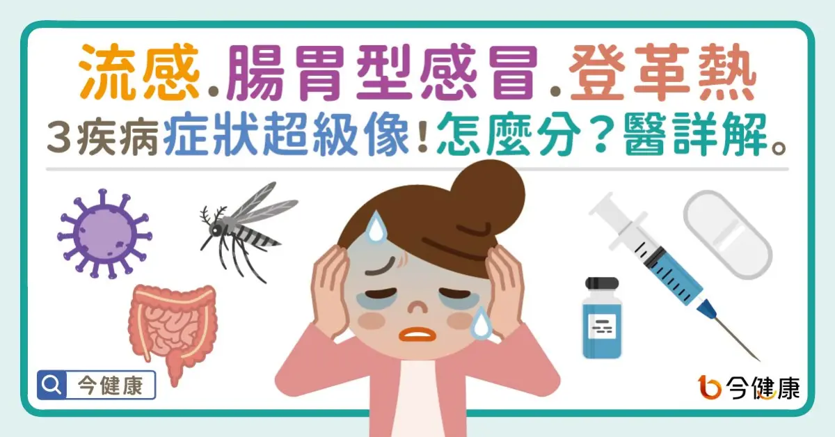 ▲流感、腸胃型感冒、登革熱，３疾病症狀超級像！怎麼分？醫詳解。