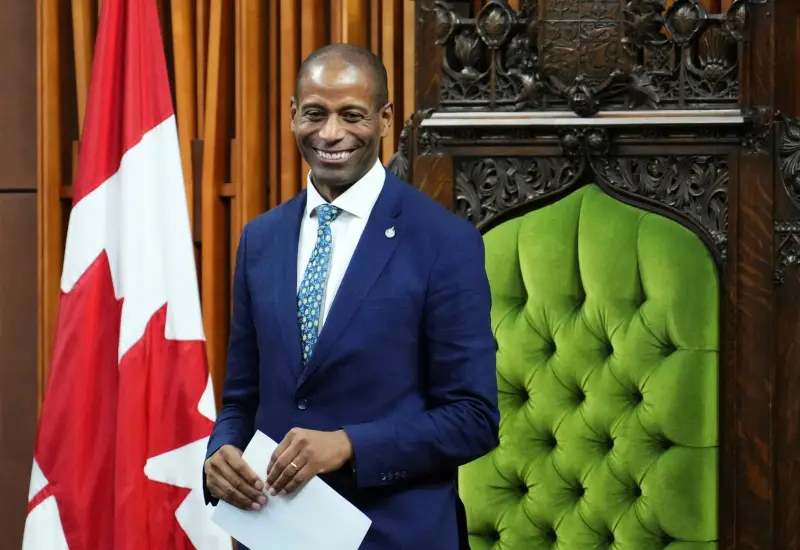 ▲加拿大國會選出佛加斯（Greg Fergus）成為首位非裔議長。（圖／美聯社／達志影像）