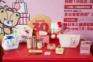 ▲Global Mall今年18週年慶特別與《三麗鷗大明星》三大經典人氣角色Hello Kitty、美樂蒂及酷洛米合作，多款Hello Kitty聯名會員禮。（圖／Global Mall提供）