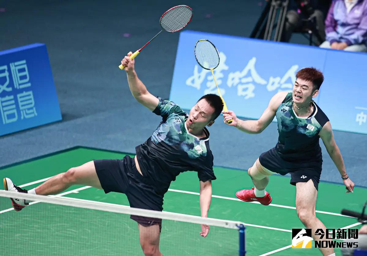 ▲李洋、王齊麟羽球男雙組合挺進杭州亞運四強戰，最終收下銅牌。（圖／特派記者葉政勳攝 , 2023.10.05）
