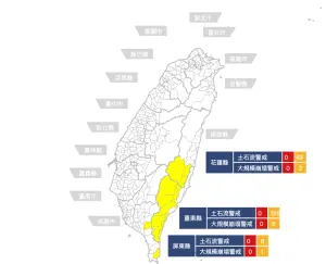 小犬颱風威脅持續！農業部發土石流黃色警戒184條
