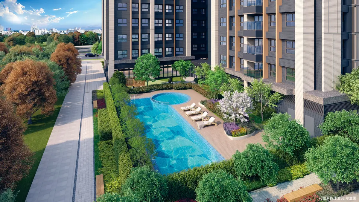 ▲遠雄綠禾戶外花園泳池相當受到換屋客喜愛。（圖／品牌提供）