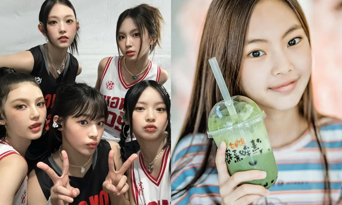 ▲NewJeans成員Hyein（惠仁）出道前就是知名模特兒，她曾代言台灣珍珠奶茶。（圖／翻攝워너비트레이닝센터、NewJeans X）