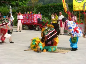 ▲客家獅頭略圓，口方正，象徵天圓地方且嘴大吃四方。（圖／新竹縣政府提供）