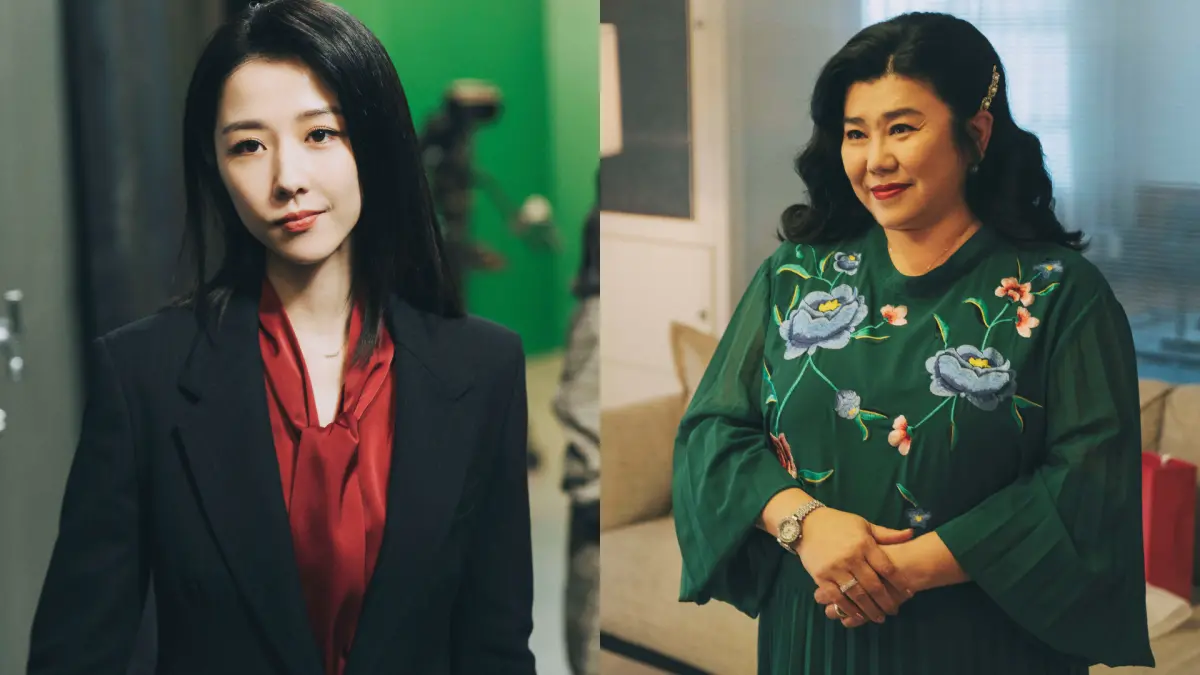 ▲邵雨薇（左圖）為《惡女》扮演新聞主播苦練口條，林美秀化身蛇蠍女挑逗男人直呼：「看自己都討厭」。（圖／CATCHPLAY＋）