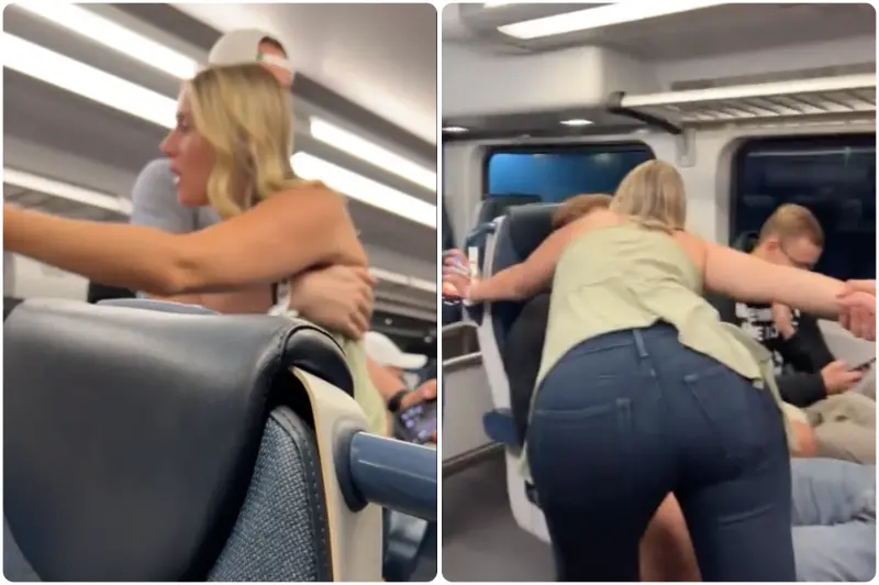 ▲美國一位30歲女子在開往紐約市的紐澤西捷運列車上，與一位德國人發生爭吵，美國女怒罵對方「該死的移民」、「滾出我的國家」，結果事情鬧大後，遭到公司開除。（圖／翻攝自Reddit）