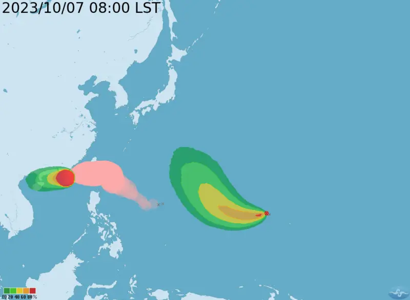 ▲小犬颱風逐漸遠離，而今年第15號颱風「布拉萬」則最快有機會在今晚生成。（圖／中央氣象署）