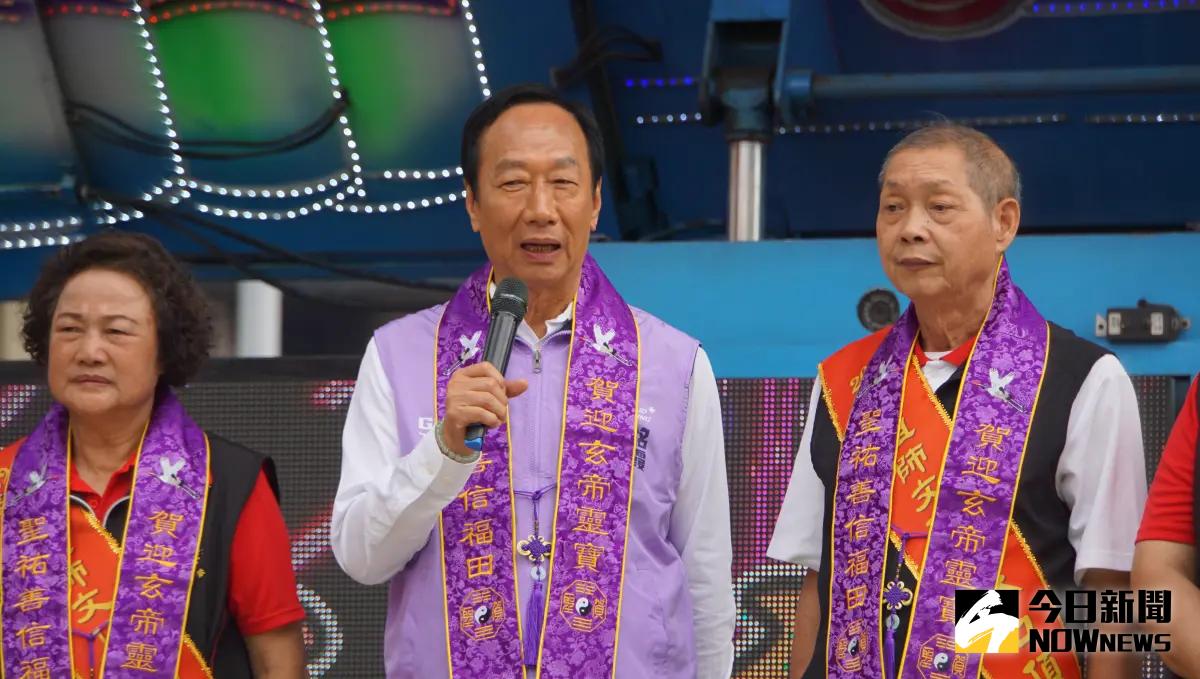 ▲鴻海集團創辦人郭台銘表示，參選2024被很多人罵，但祖先、天上神明沒有罵我。（圖／記者呂炯昌攝，2023.10.07）