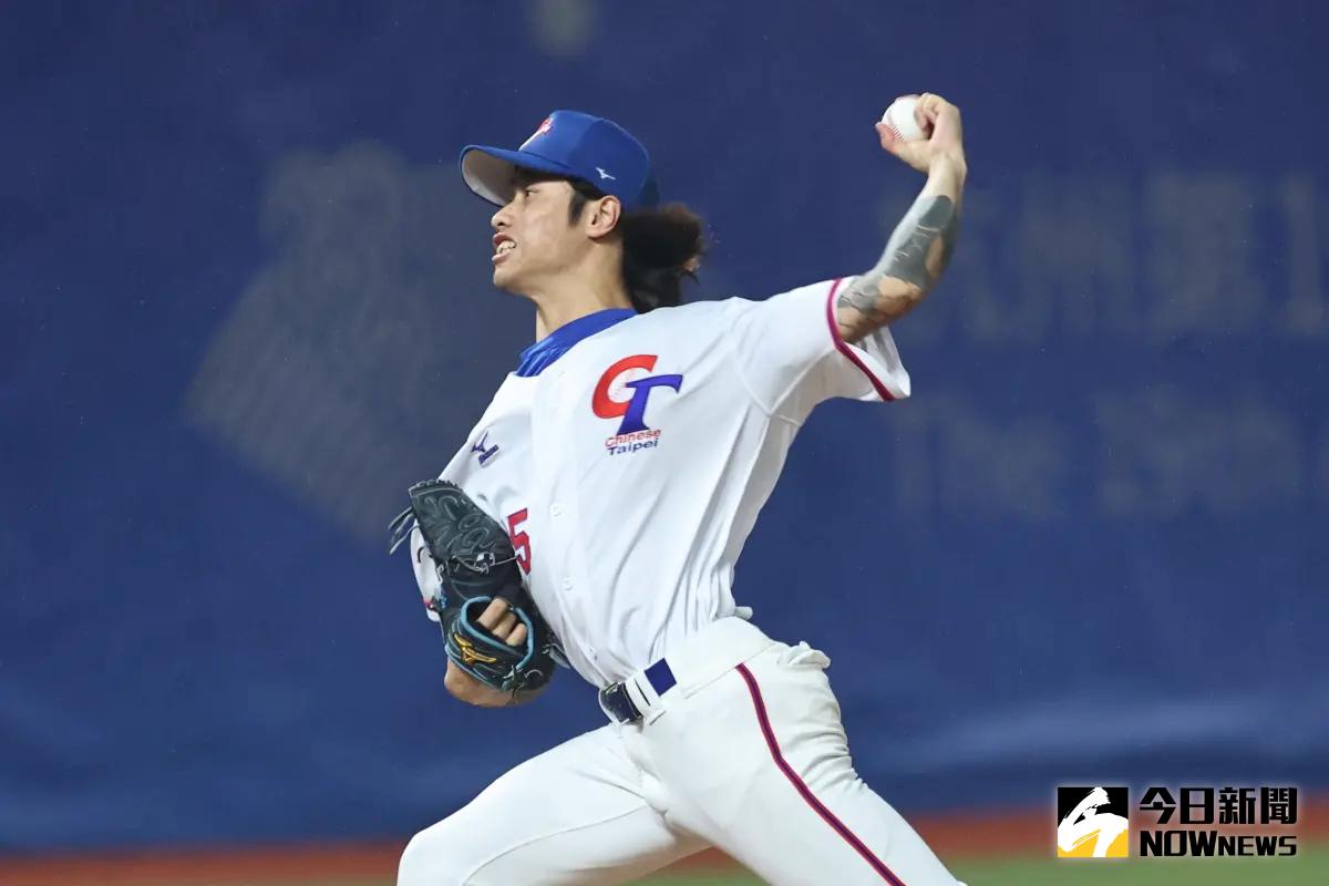 ▲林昱珉在本屆杭州亞運表現出賽，投球實力獲得大聯盟球星張育成大力稱讚。（圖／特派記者葉政勳攝）