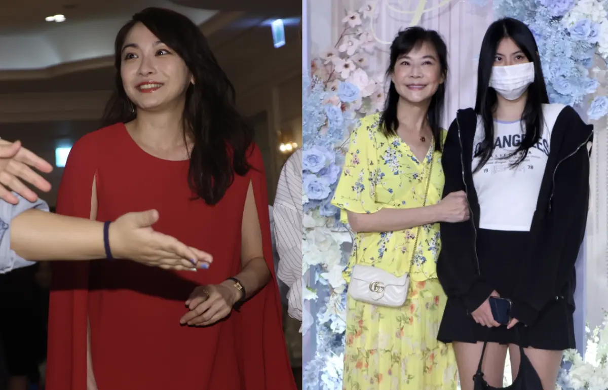 ▲張晨光娶媳婦，江祖平（左圖）被逼穿女裝參加婚禮，俞小凡（右圖）和18歲女兒一同參加。（圖／記者陳明中攝）