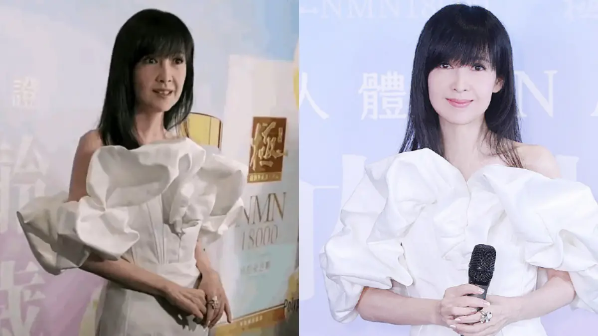 ▲55歲周慧敏過去出席活動時，被網友挖出「0修圖近照」，全身暴瘦、冒青筋的老態通通浮現，完美詮釋優雅老去的女神。（圖／周慧敏微博、微博）