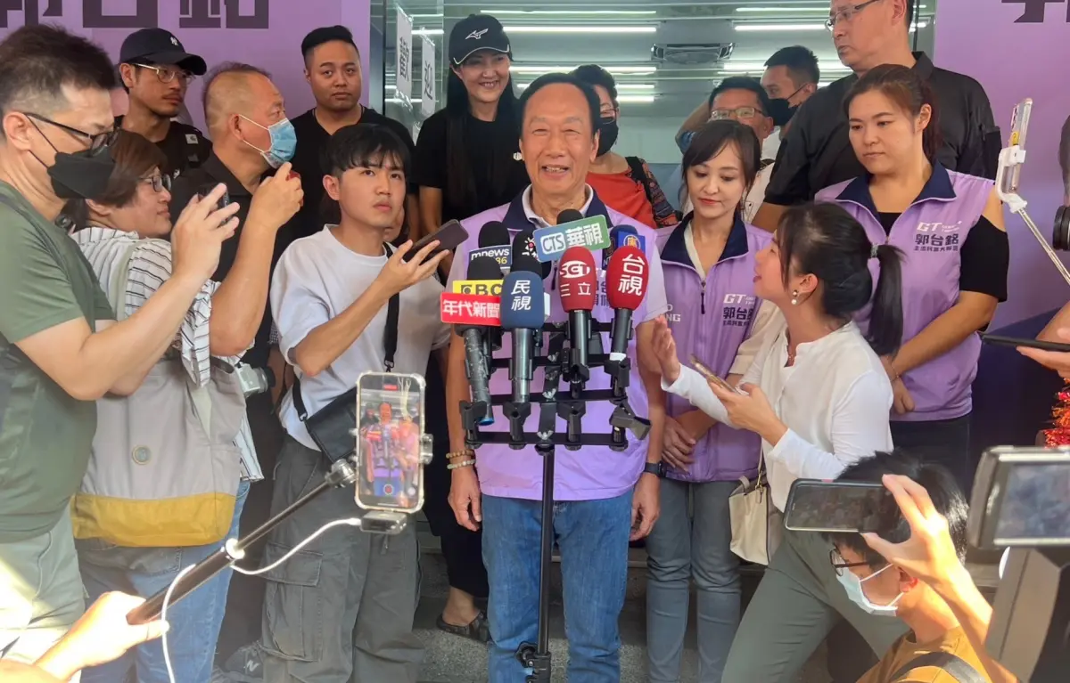 ▲郭台銘受訪時強調「有些事只能做不能說」。（圖／記者顏幸如攝，2023.10.09）