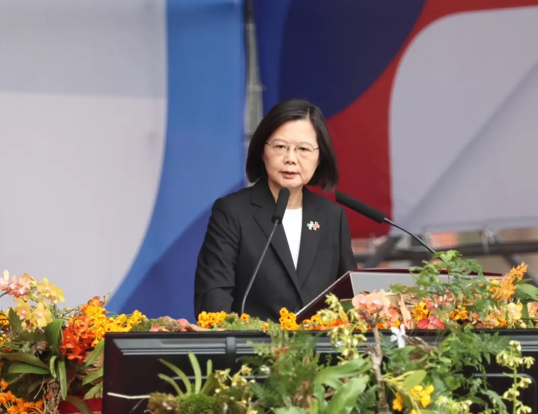 ▲蔡英文指出，打擊詐騙，政府要做的工作還有很多，也不能鬆懈。（圖／記者陳明中攝，2023.10.10）