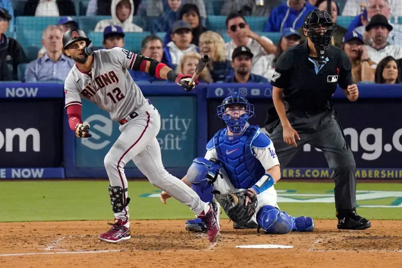 ▲亞利桑納響尾蛇Lourdes Gurriel Jr.開轟，奠定比賽勝基，響尾蛇擊敗道奇在國聯分區系列賽率先聽牌。（圖／美聯社／達志影像）